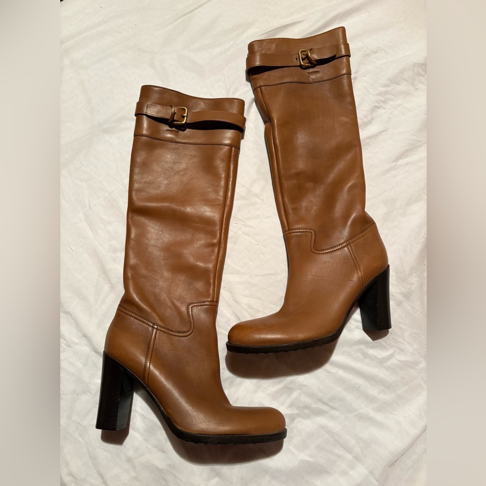 Vero Cuoio Brown Leather Heeled Boots - Picture 1 of 3